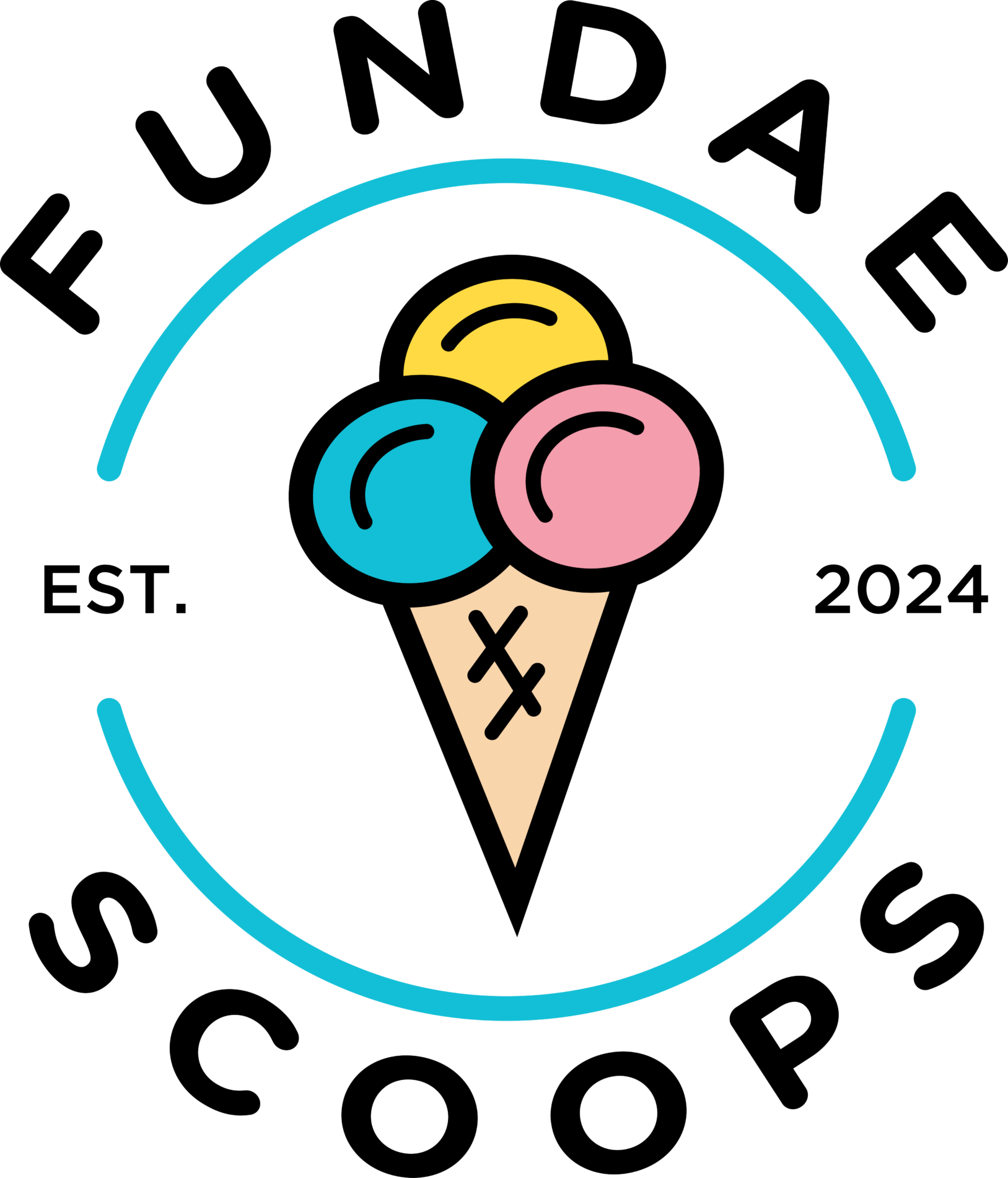 Fundae Scoops Ice Cream Truck logo, loated in Green Bay, WI